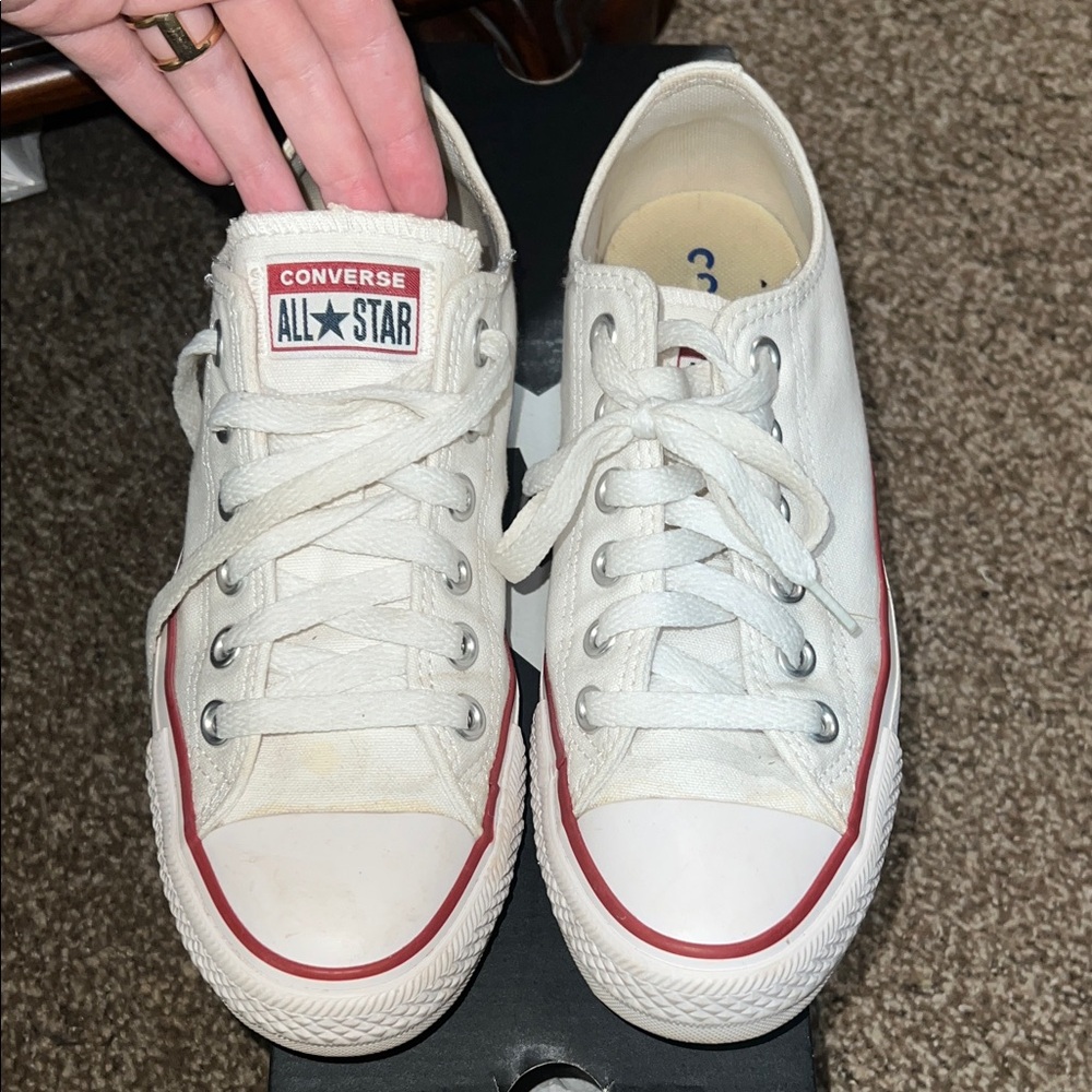 Converse All Star White with Red Trim Sneakers